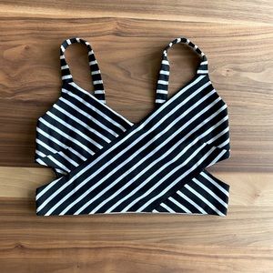 DNA Couture Stripe Cutout Crop Top